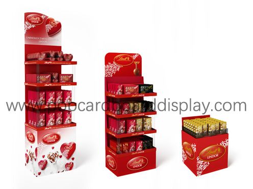 Lindt chocolate products cardboard display stand