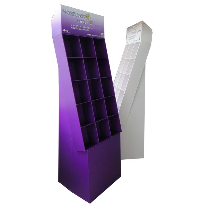 Custom color paperboard carton compartment display stands with logo for pets gift
