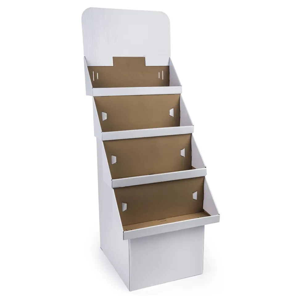 different color cardboard paper book display floor stand