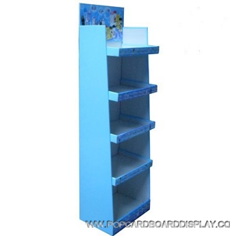 cartoon style cardboard floor display rack with 5 tiers