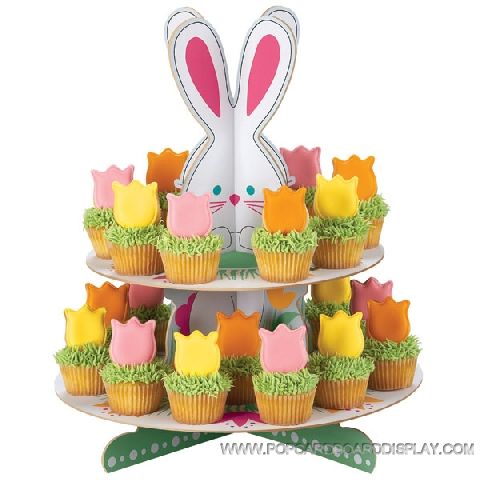 Easter bunny cartoon cupcake stand