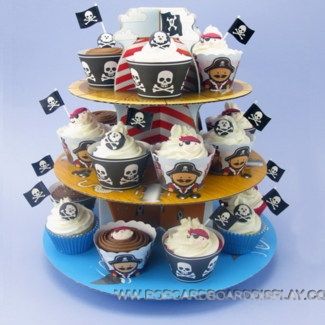 pirate ship cupcake stand