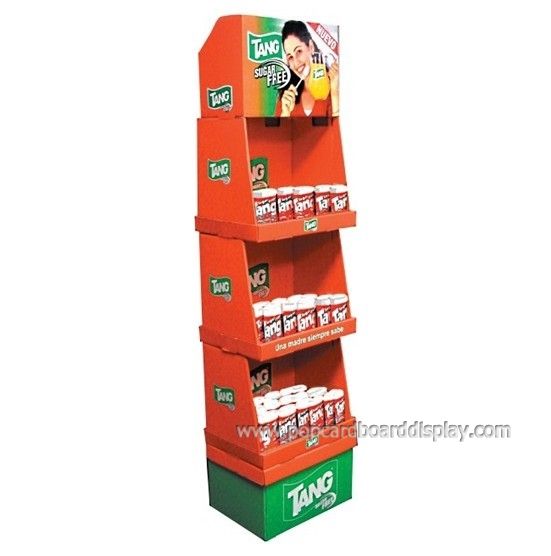 Sugar-free juice promotion cardboard floor display stands