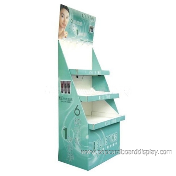 cosmetic facial cleanser cardboard display stand for retail