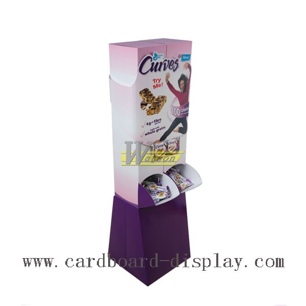 Retail corrugated floor stand for healthy snacks