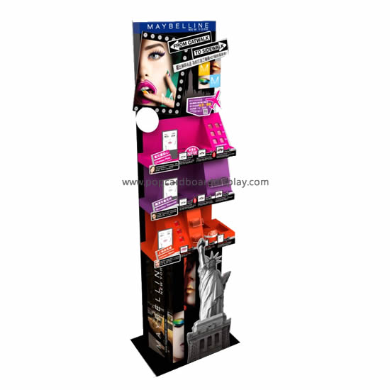 Corlorful Design High-end Cosmetics Cardboard Tray Floor Display Rack