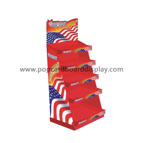 USA flag and the flag display custom cardboard display stand