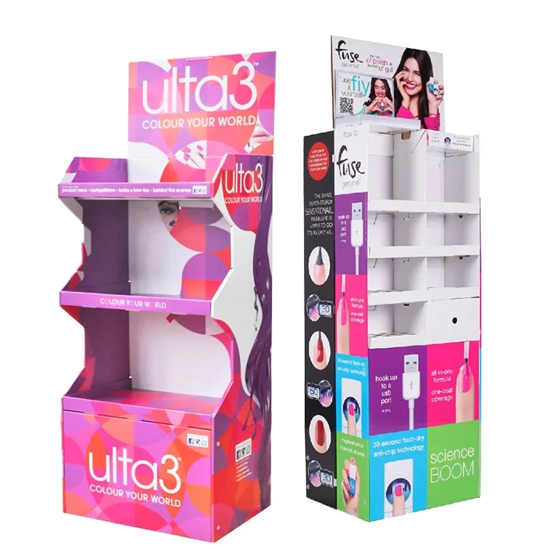 3 Tier Cardboard Display Stand Shelf, Retail Cardboard Corrugated Display Rack