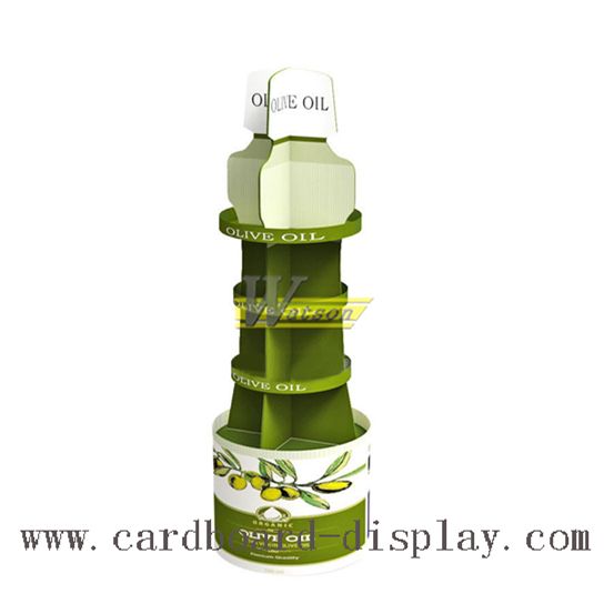 bottle shape cardboard display for olive oil