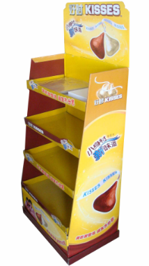  supermarket promotion corrugated paper floor display stand 