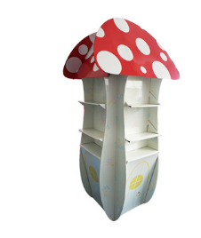 Creative carboard mushroom shelf display stand paper 
